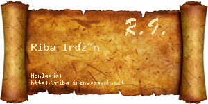 Riba Irén névjegykártya