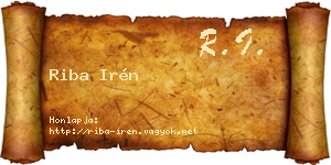Riba Irén névjegykártya